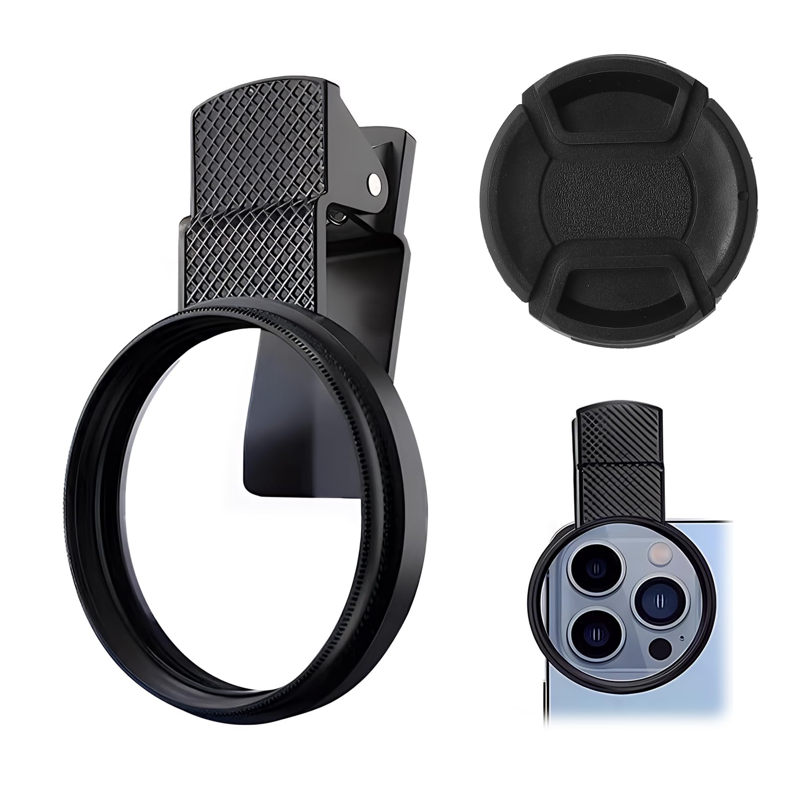 Ryetvok 52mm CPL Filter for Phone Camera with Lens Clip Set, HD Circular Polarizer Polarizing Filter Compatible with iPhone 17 16 15 14 13 12 11 Samsung Galaxy and Other Smart Phone