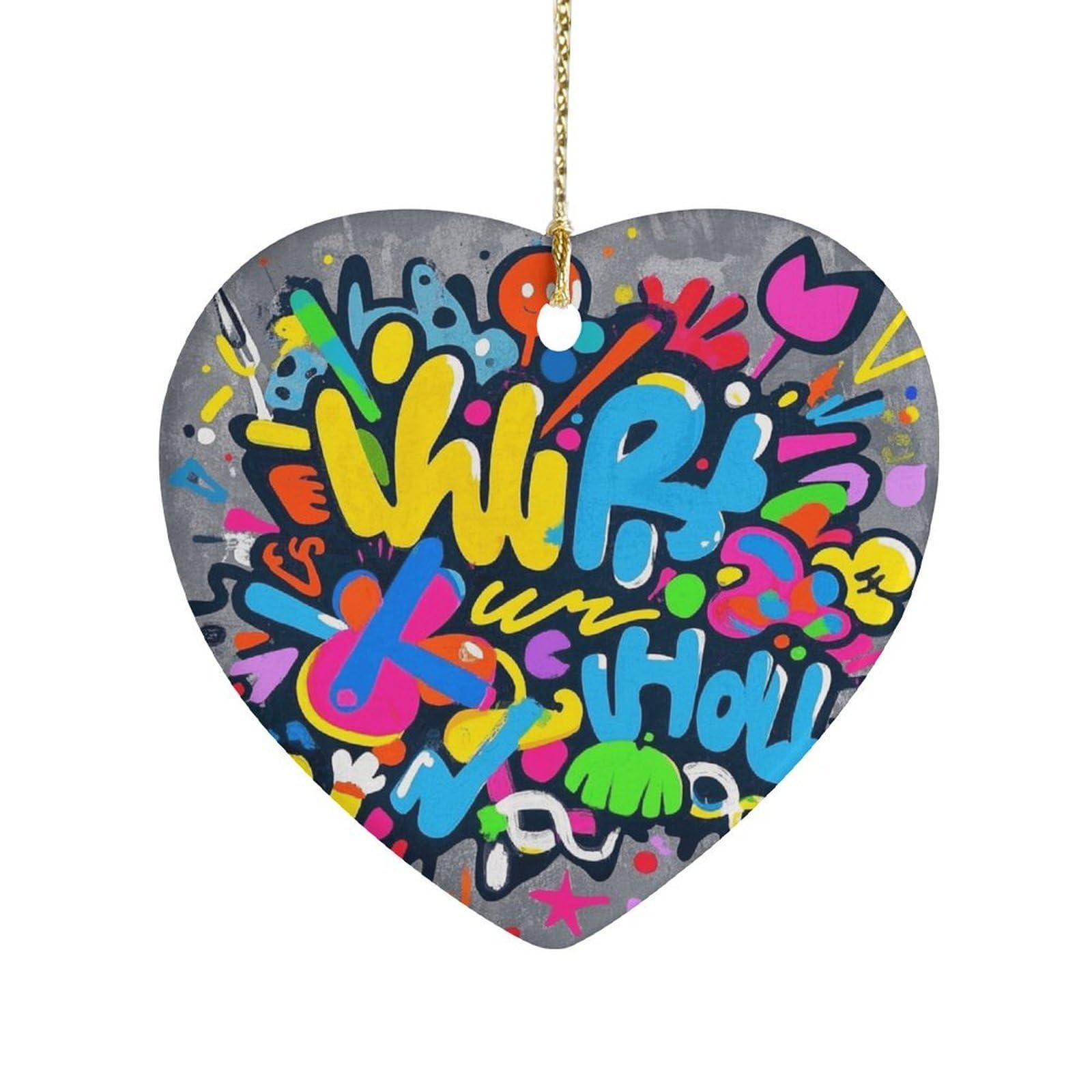 Fekiloot Style Graffiti Ceramic Ornament Home Decor Keepsake