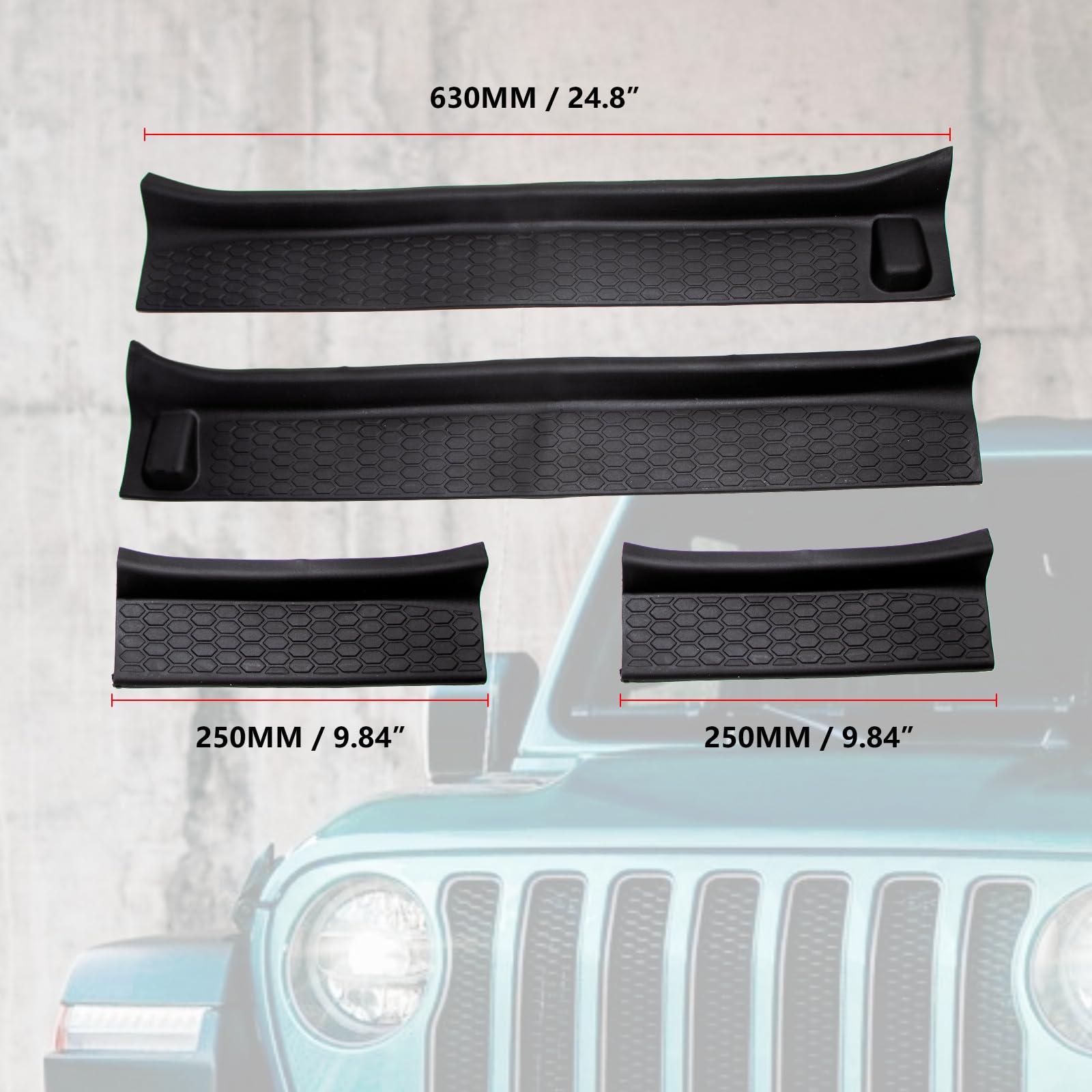 JONGCOVER Kit De Protectores De Umbral De Puerta De Goma Para 2018-2024 Wrangler JL JLU Gladiator JT 4 Accesorios De Puerta, Bordes De Protectores De Umbral De Puerta, 4 Piezas