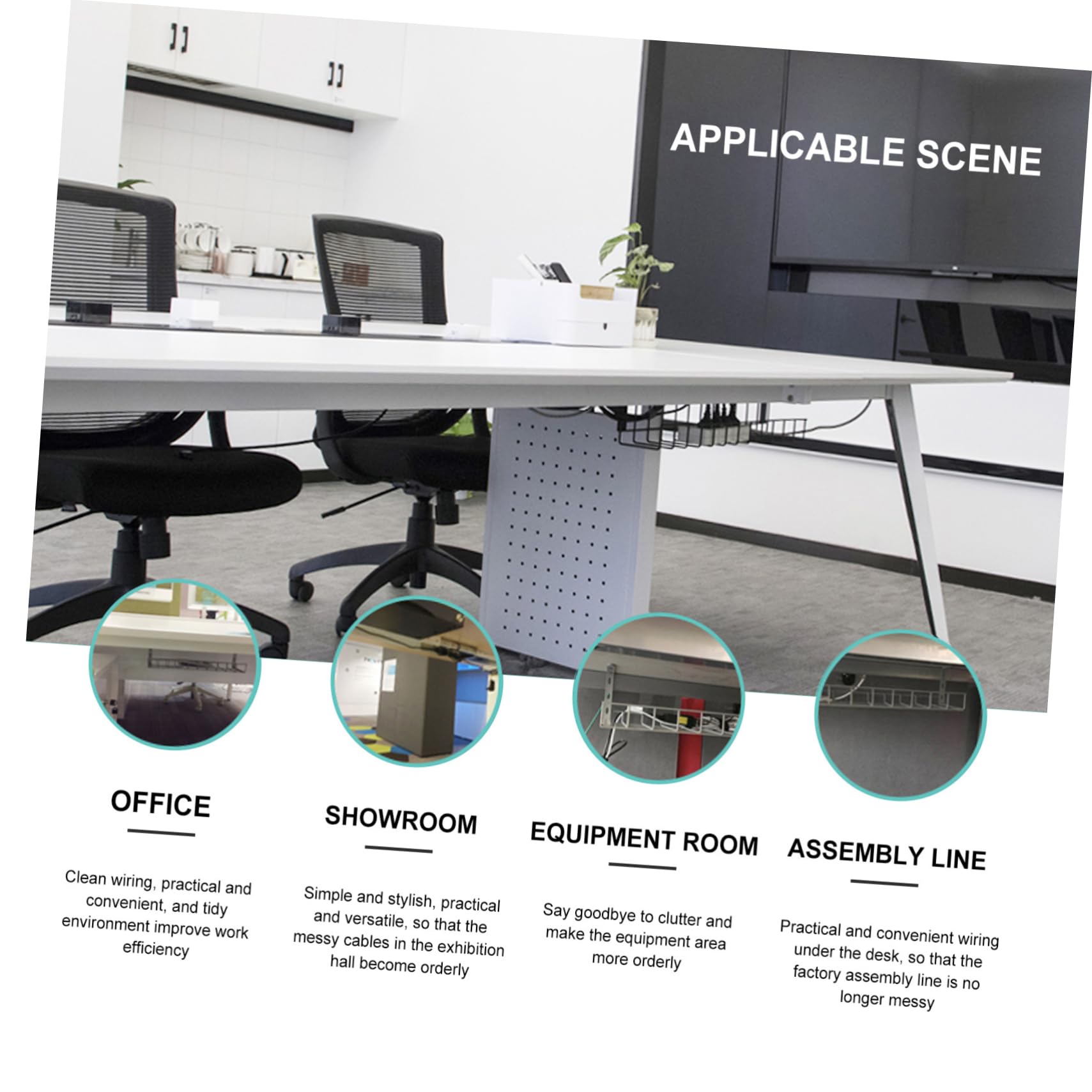 Artibetter Plateau De Gestion des Câbles sous Bureau Conteneur De Rangement Fil Élégant Organisateur pour Câbles Et Multiprises