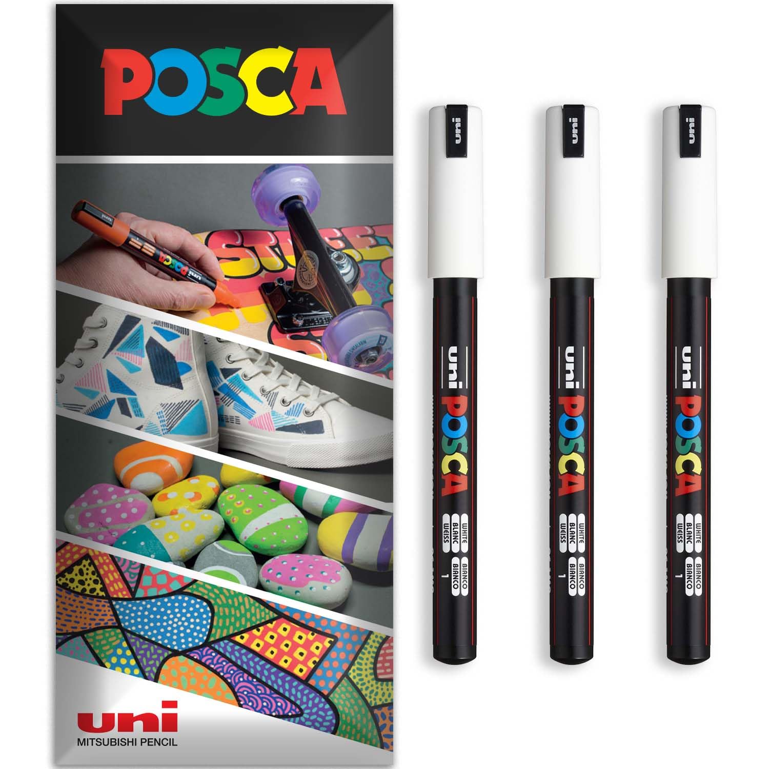 Penna Artistica Coprente Pennarello Uni-Ball Posca PC-1MR Ultra Fine 0.7mm - Oro, A Base Acqua E Coprente Uniposca Oro