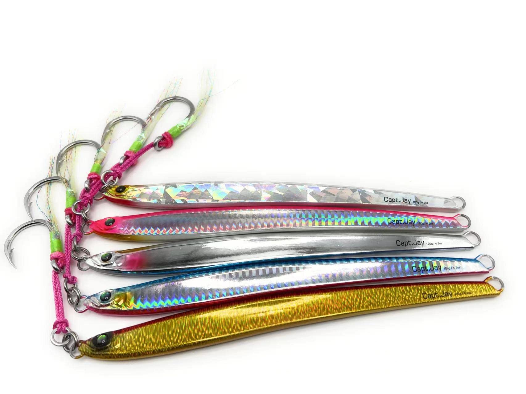 Capt Jay Fishing Saltwater Jigs, Speed and Slow Jigging Lures, Vertical and Pitching Lures