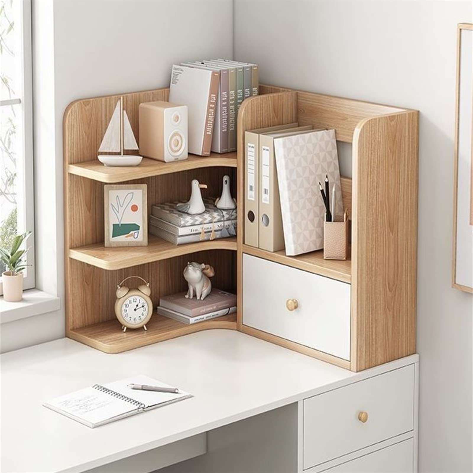 Amazon.co.jp: デスク上置き棚 卓上収納 シンプルなスタディテーブル