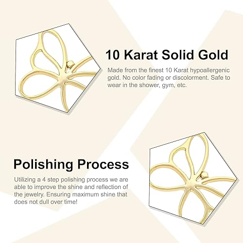 Miniatura 2 de Charm America - Gold Butterfly Charm - 10 Karat Solid Gold - Butterly Pendant Jewelry