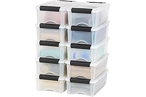 IRIS USA 5.9 Quarts Plastic Storage Container Bin With Secure Grip Handle