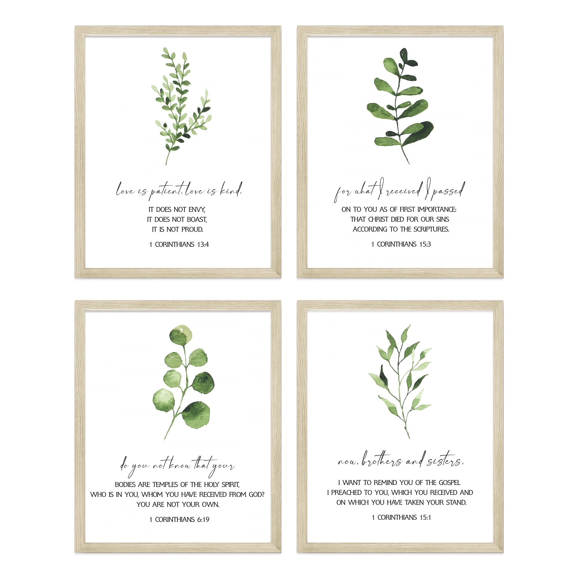 Insire1 Corinthians 13 Wall Art, Bible Verse Sign, Christian Poster, Scripture Nursery, Biblical Quotes Decor, Unframed Prints (8x10")