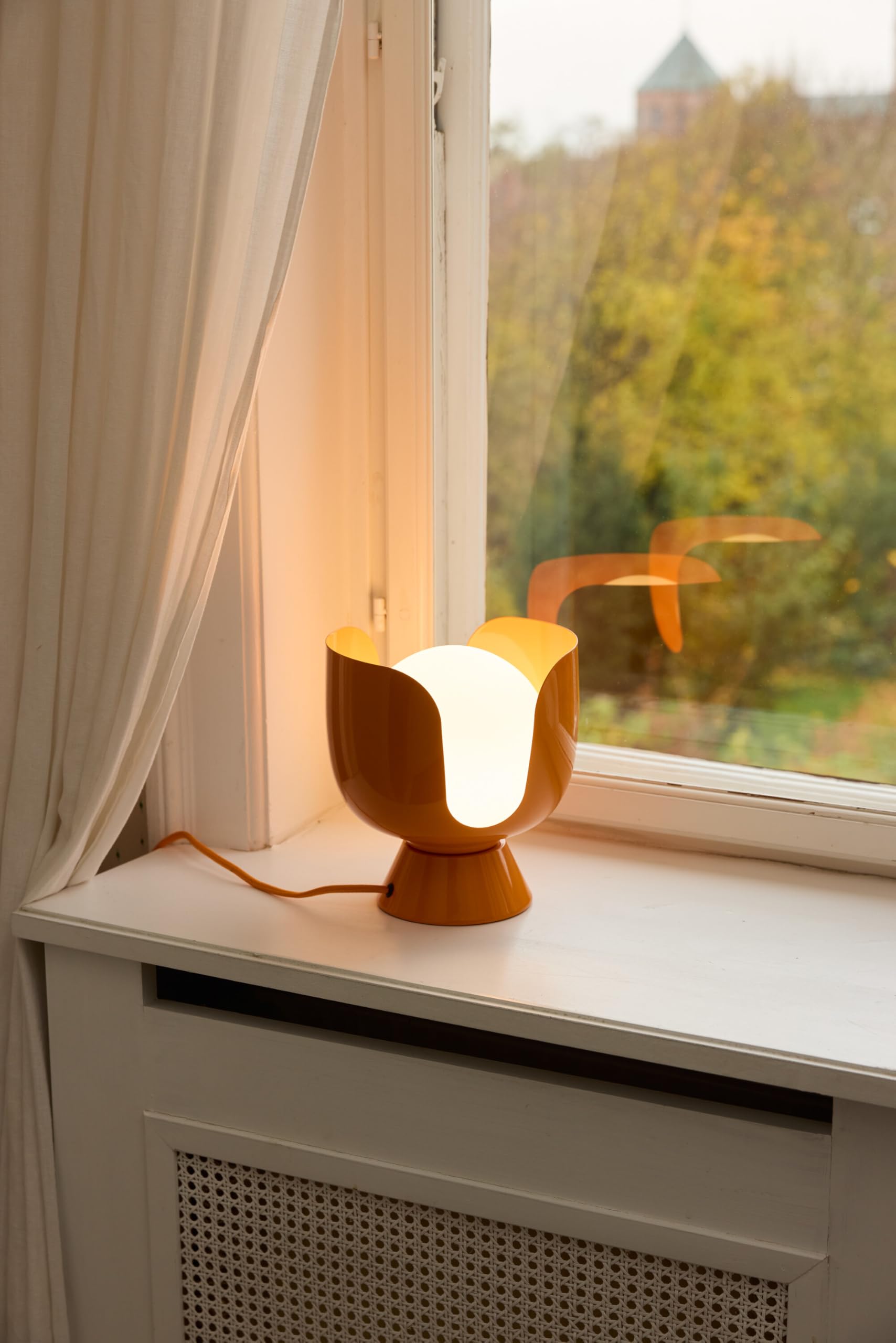 OSRAM Lámpara de mesa Corolle E14 metal vidrio retro naranja