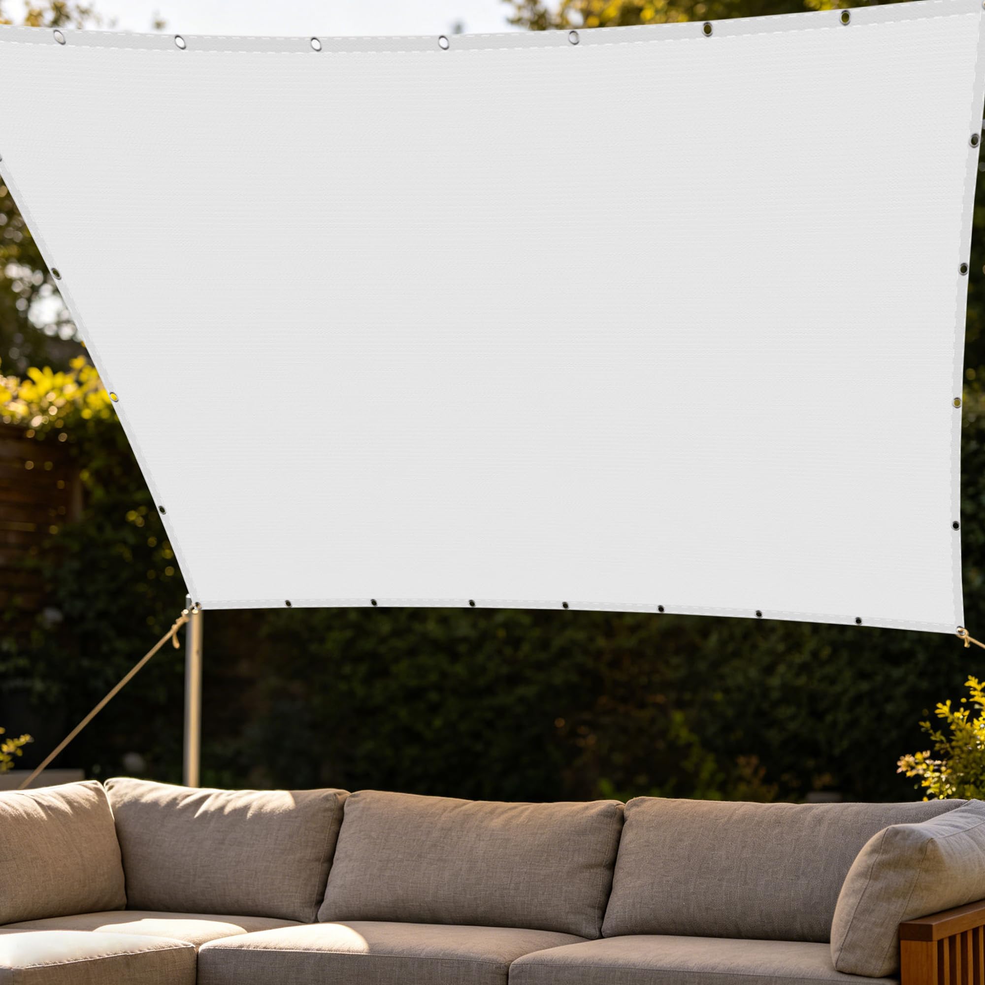 Voile d'ombrage rectangulaire 2.5x3.2 m blanc imperméable pour terrasse