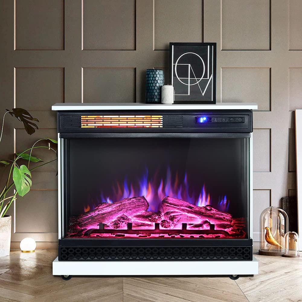 INMOZATA Electric Fire with Surround Freestanding Electric Fireplace