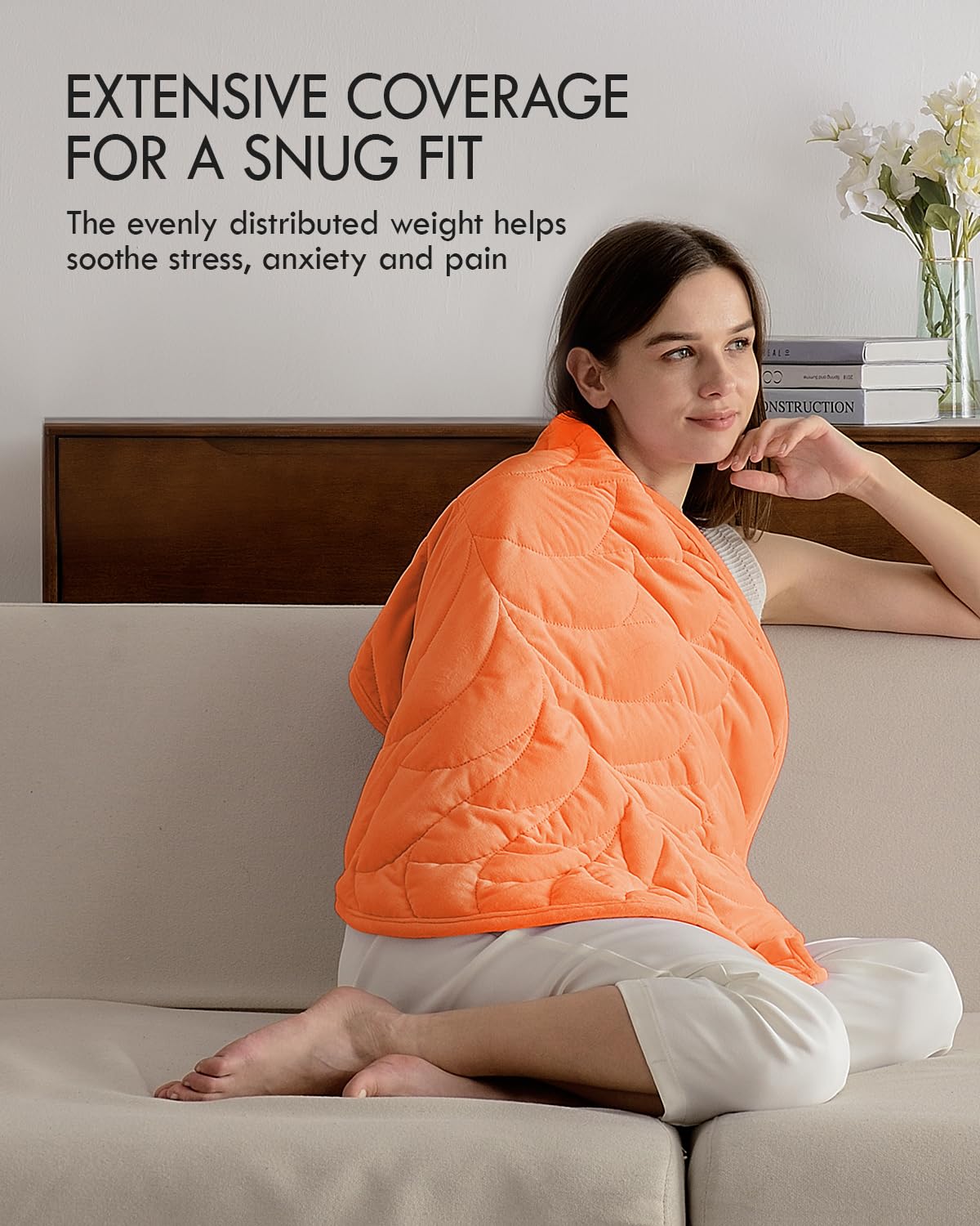 Kaisa Weighted Lap Blanket 7 lbs 41" x 53", Cozy Luxury Crystal Velvet Small Weighted Blanket for Adults, Portable Travel Weighted Blanket for Relaxation, All-Season Blanket, Machine Washable, Green: Orange 23"x29" 5 Pound