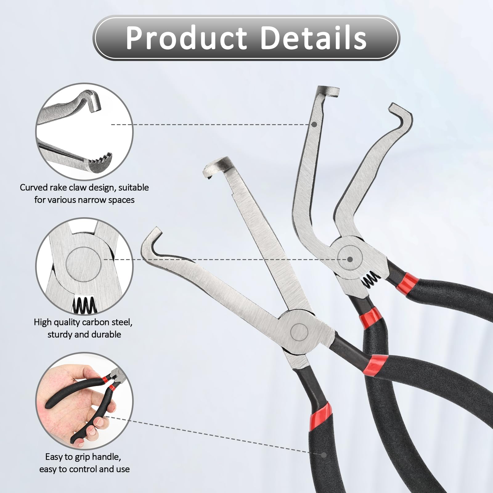 Bgzdxhxyr 3PCS Electrical Disconnect Pliers, Electrical Connector Pliers for Cars, 60 Degree Tools Pliers, Plug Separator, Automotive Hose Disconnect Tools for Push Tab Style Plugs
