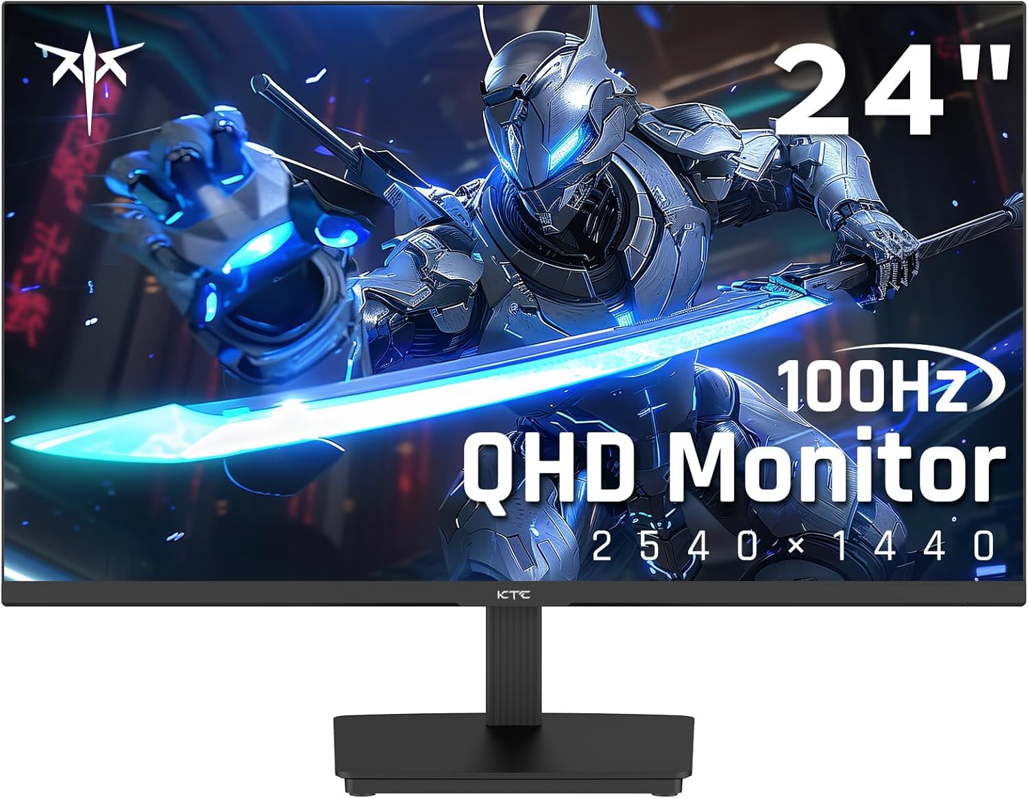 KTC 24 Inch QHD 2560x1440 IPS Computer Monitor, 100Hz Zero-Frame 2K Gaming Office Monitor, Adaptive Sync, HDR10, VESA, Tilt Adjustable, Low Blue Light, DisplayPort, HDMI, H24T27