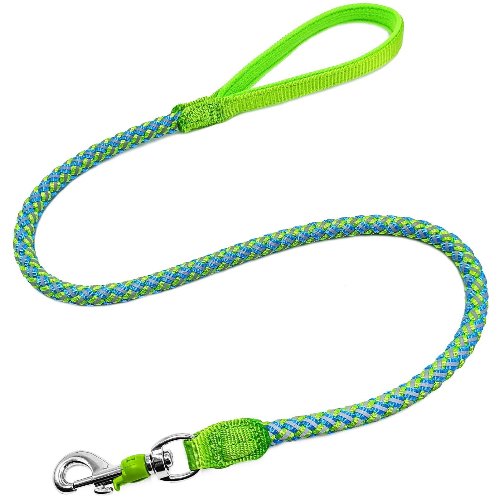 2/3/4/6/10 Foot Reflective Dog Leash Strong Nylon Rope Braided Heavy Duty for Large and Medium Small Dogs Walking Training Leads (Black, 3ft * 1/2") — view 13