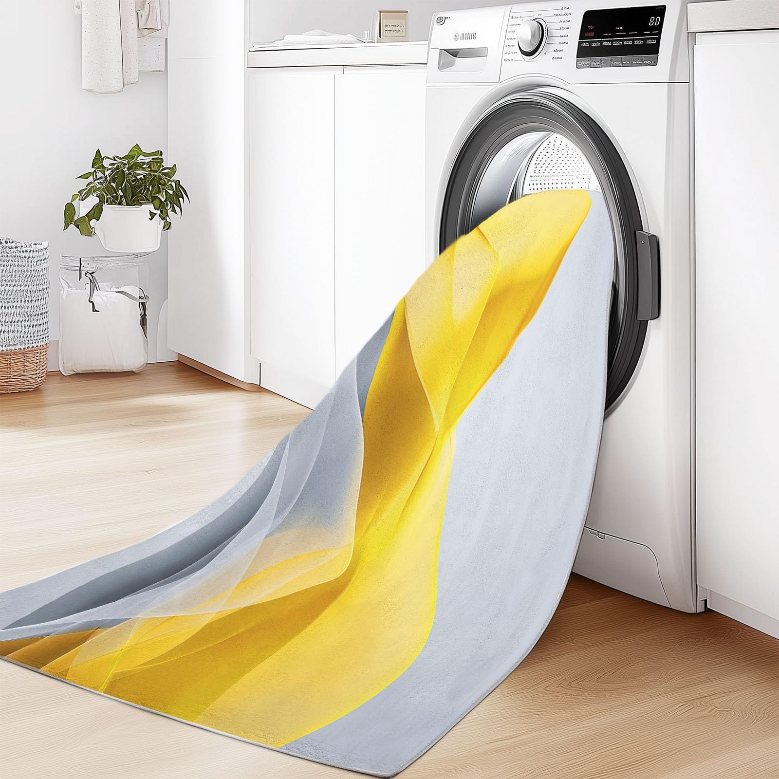 Générique Tapis De Salon 140 x 200 cm, Tapis Lavables Vagues Fluides Rayures avec Dos Antidérapant, Doux et Facile d'entretien, pour Cuisine Salle à Manger Bureau et Chambre Minimalisme