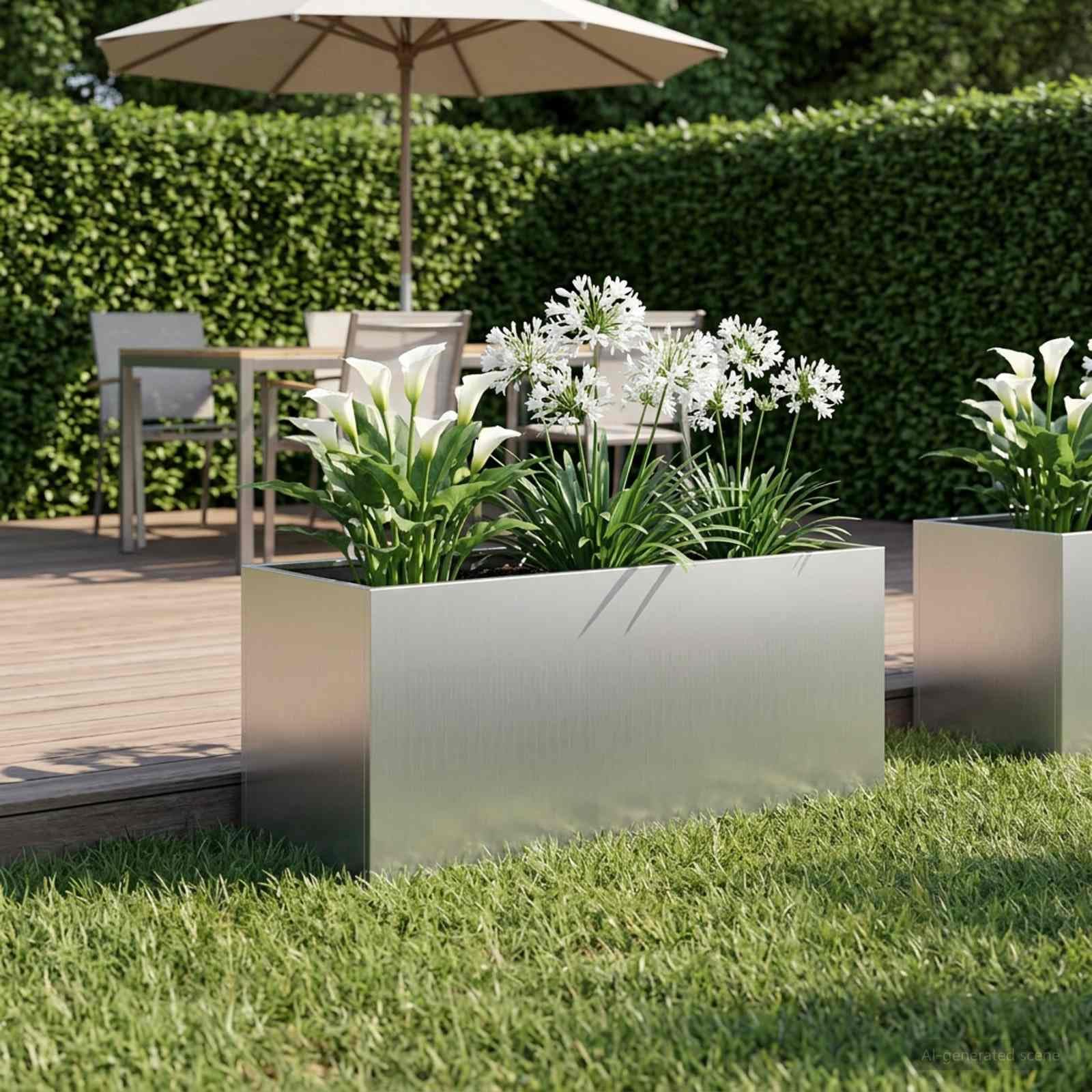 Genérico Macetero de Jardín Plateado 80 x 40 x 40 cm Acero Galvanizado,Casa y jardín,Maceteros y jardineras,7.3 kg-8005242