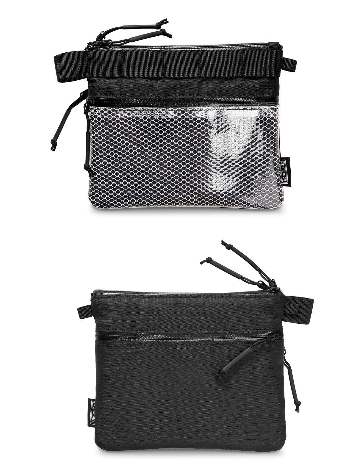 TACTICAL_GEEK Storage EDC mała torba, wodoszczelna nylonowa organizacja, wielofunkcyjna torba do noszenia, półprzezroczysta torba z siateczki do przechowywania, A15, przezroczysty, S, torba do