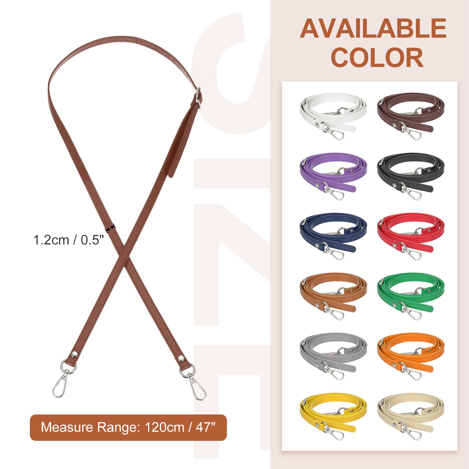 PU-lederen Kettingriem met Gespen, Verstelbare Metalen Ketting, Schouderriem, Afneembare Handtassen, Lange Tas, 120 cm (Zwarte Ketting