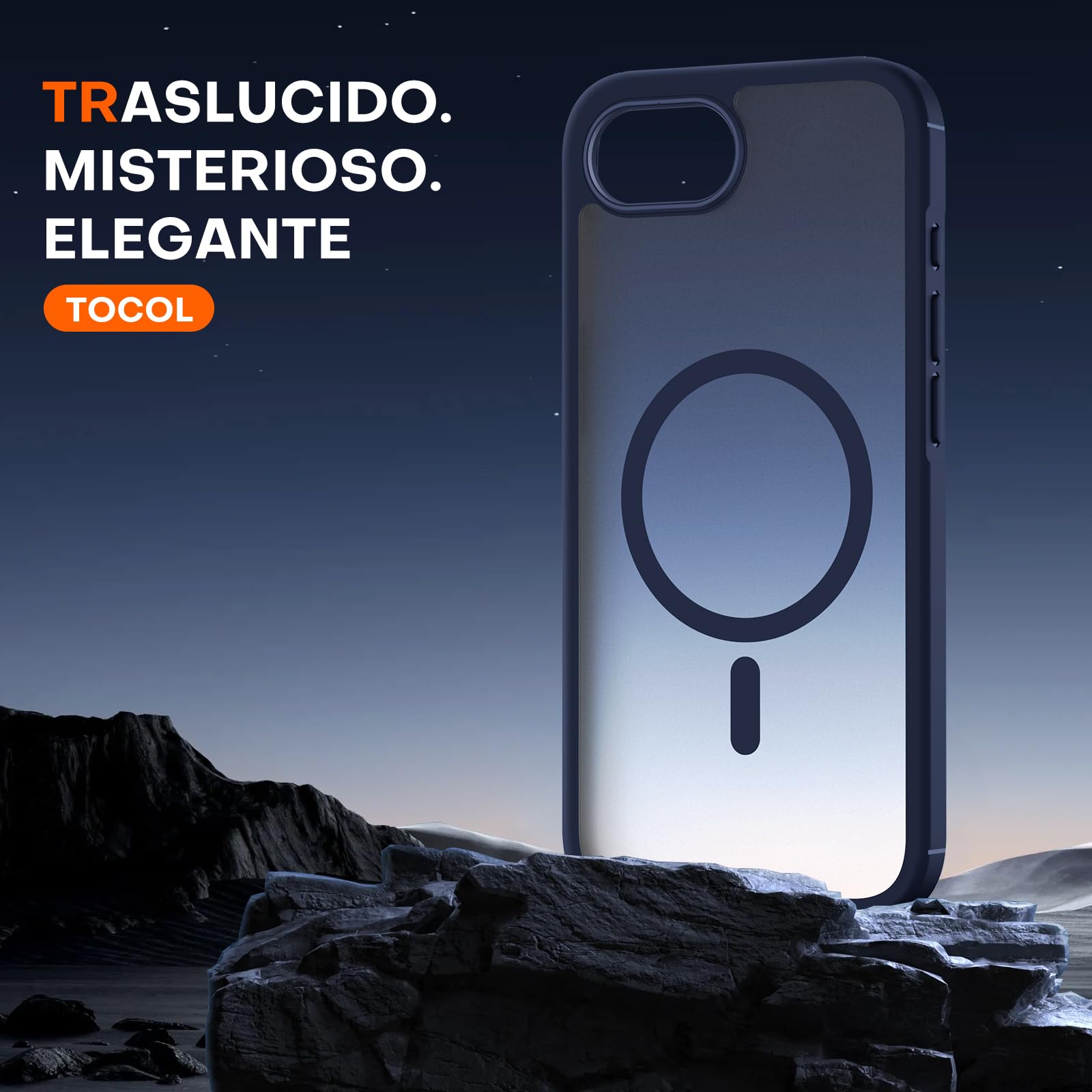 TOCOL Cover Magnetica per iPhone 16e 6,1 Pollic, Compatibile con MagSafe, Custodia Antiurto Traslucida Opaca, Blu