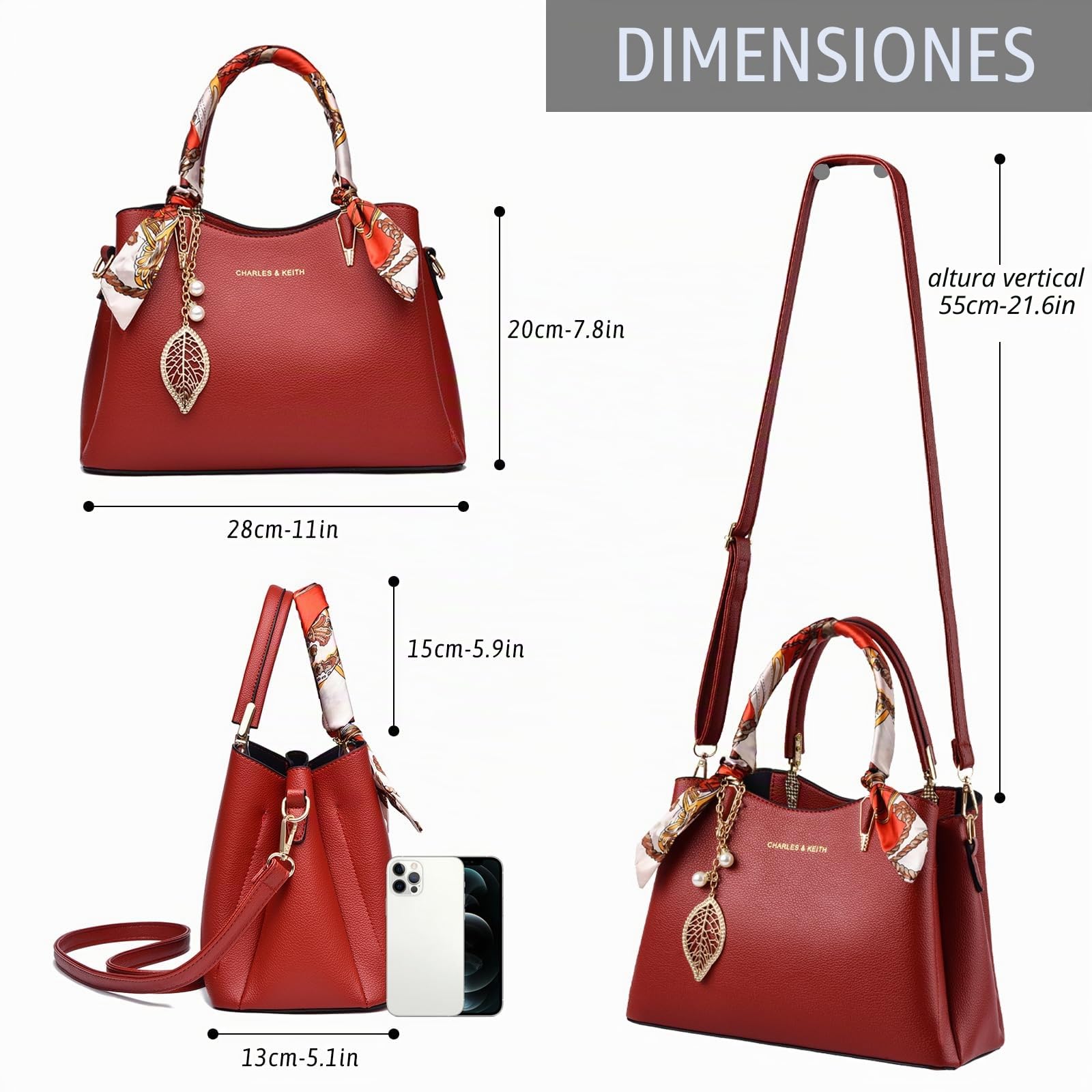 Myhozee Bolso de Mano Bugatti Mujer Piel Marca Shopper Tote Bag Perfecto Para Trabajo,Diario Vida,Navidad y Fiesta ect