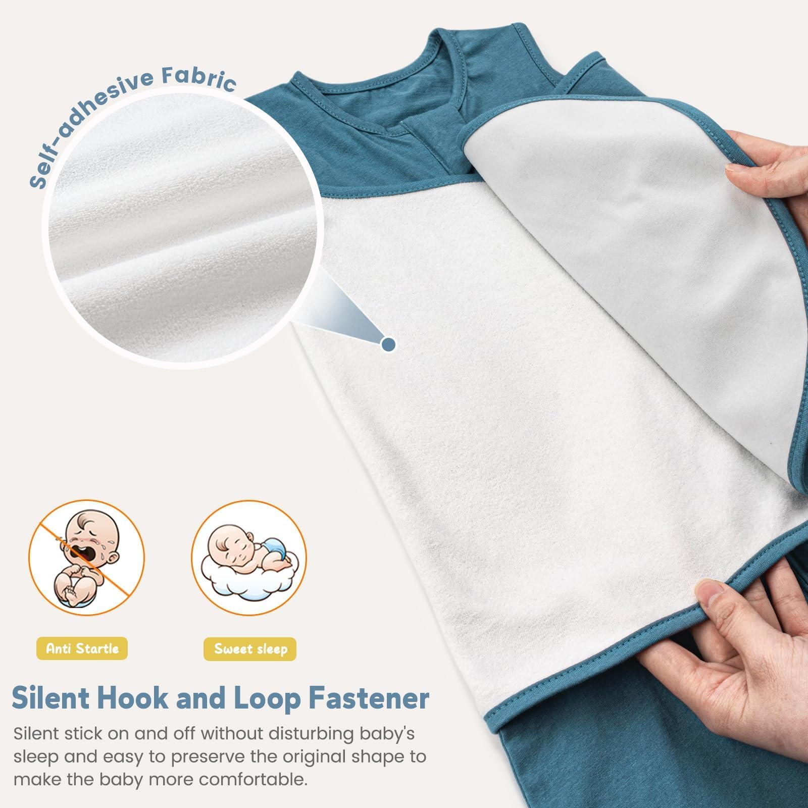 ZIGJOY Newborn Sleeping Bag 0.5 TOG 2 Pack Swaddle Wrap Baby Swaddle Sleeping Bag 100% Cotton Baby Wearable Blanket for New born Infant Boy Girl Grows 0-6 Months - Image 3