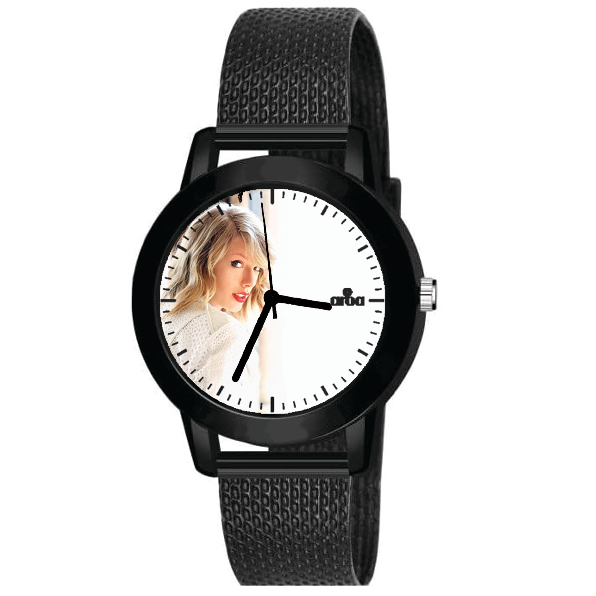 AROA Watch for Ladies Womens with Singer Taylor Swift White Dress Blonde Model :996 in Black Metal Type Rubber Analog Watch White Dial for Women Stylish Ladies Watch for Girls (B0CHVQ4SZT) Amazon Price History, Amazon Price Tracker
