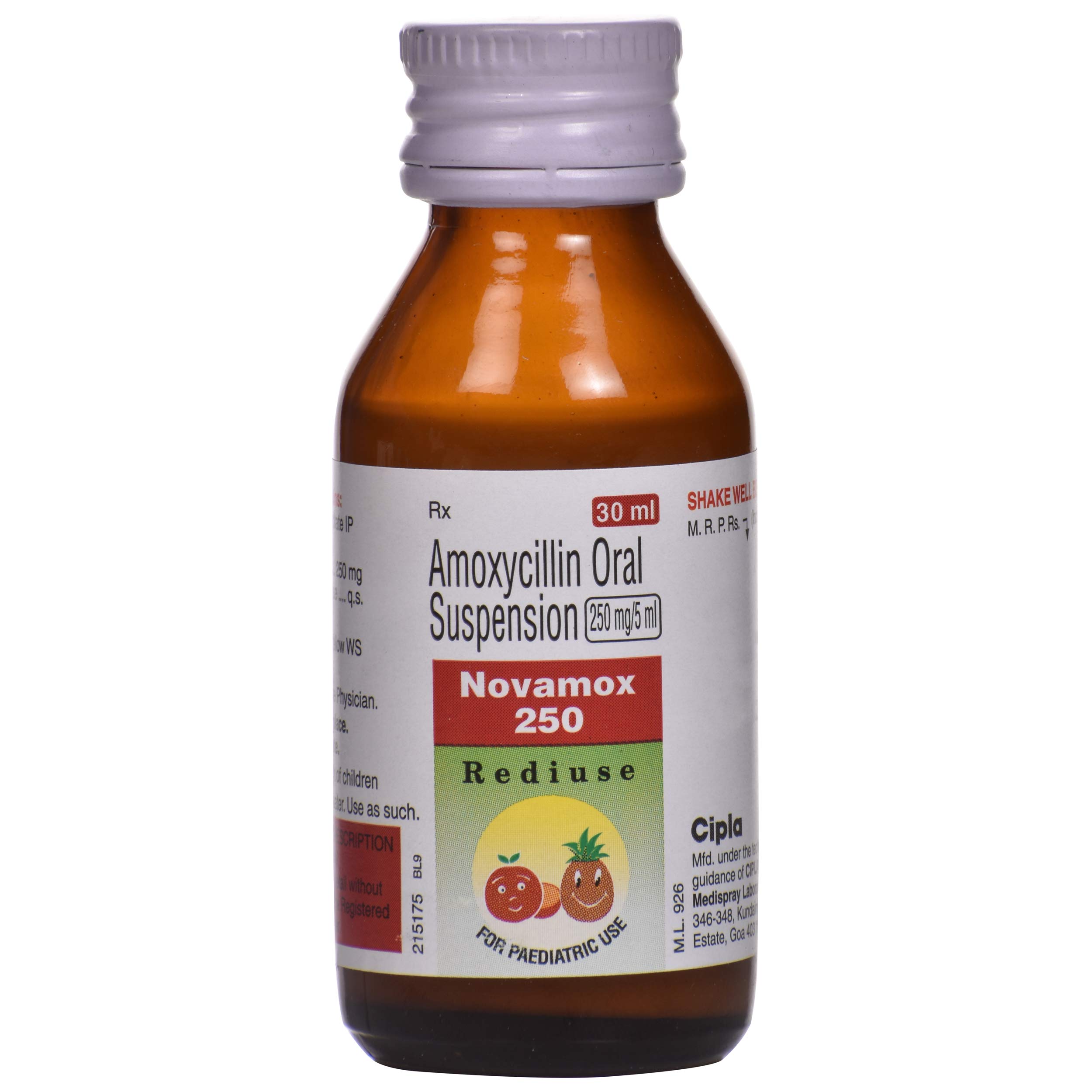 Novamox 250 - Bottle of 30 ml Suspension