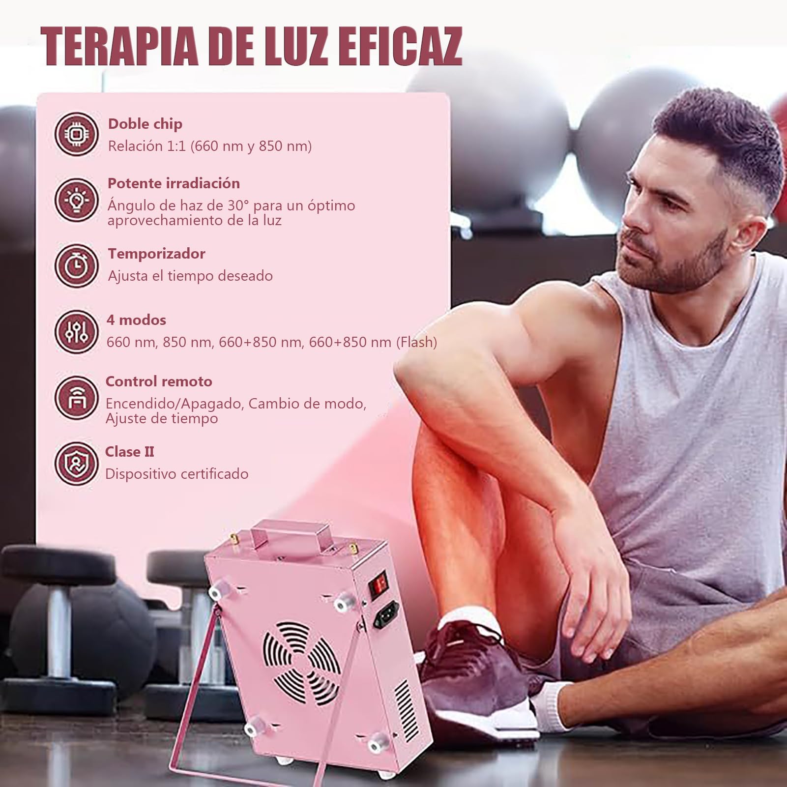 GOURIXIN Panel De Terapia De Luz Roja, 300 W con 60 LED De Doble Chip, Terapia De Luz Roja Infrarroja Cercana De 660 NM Y 850 NM para Todo El Cuerpo En Casa, 4 Modos