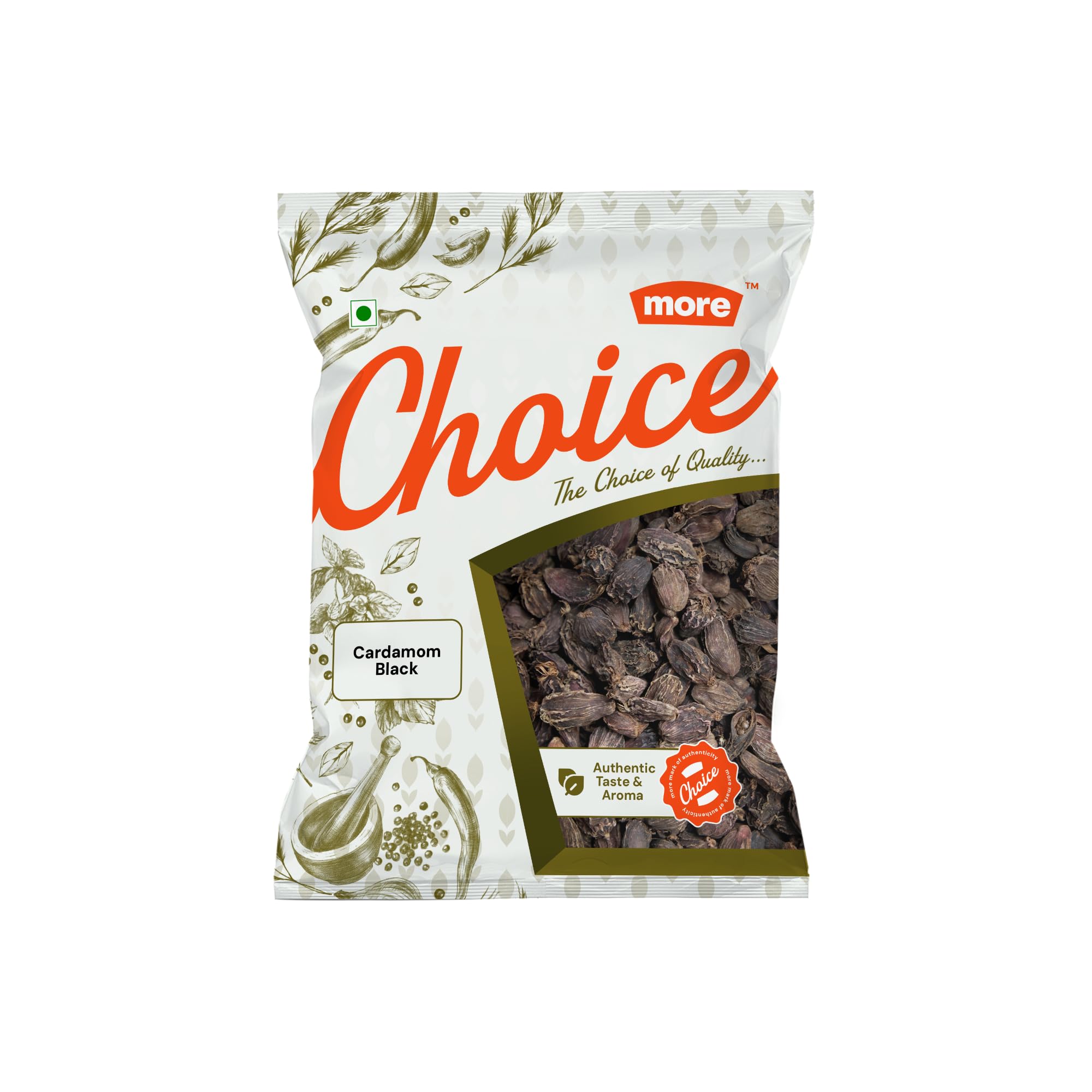 More Choice Elaichi Black 20 Grams, Cardamom Seeds, Vegetarian