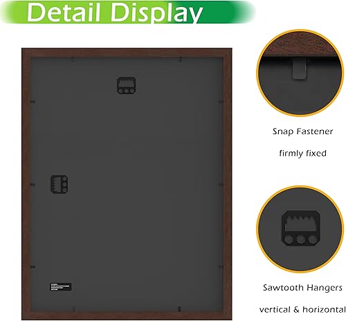 Vista 47 de FrameWorks Marcos de fotos clásicos de madera de 11 x 14 a 8 x 10 pulgadas con vidrio templado, roble natural, paquete de 6