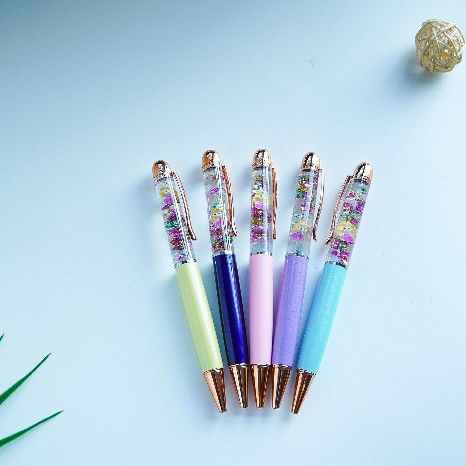 Sikyby Princess Cute 3D Floater Liquid Writing Journaling Office Pen Unique Gifts Set of 5 Pens, 1 count (Pack of 5) - Image 3