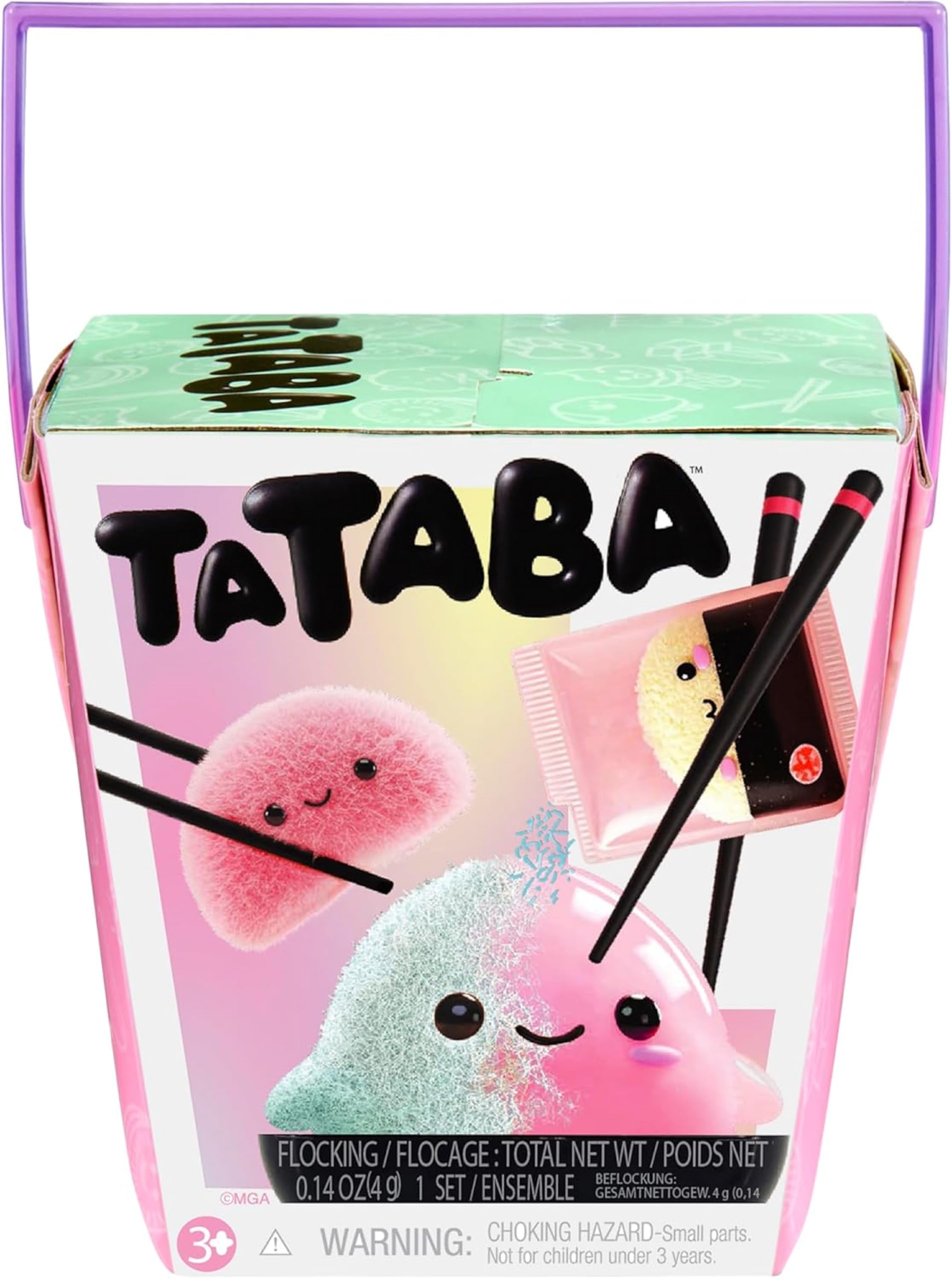 MGA Entertainment Tataba Squishy Collectable Toys - Blind Packaging with DIY Flocking Powder, Includes Takeout-Style Box and Accessories, 18 Collectables, for Collectors and Children Ages 3+ Years