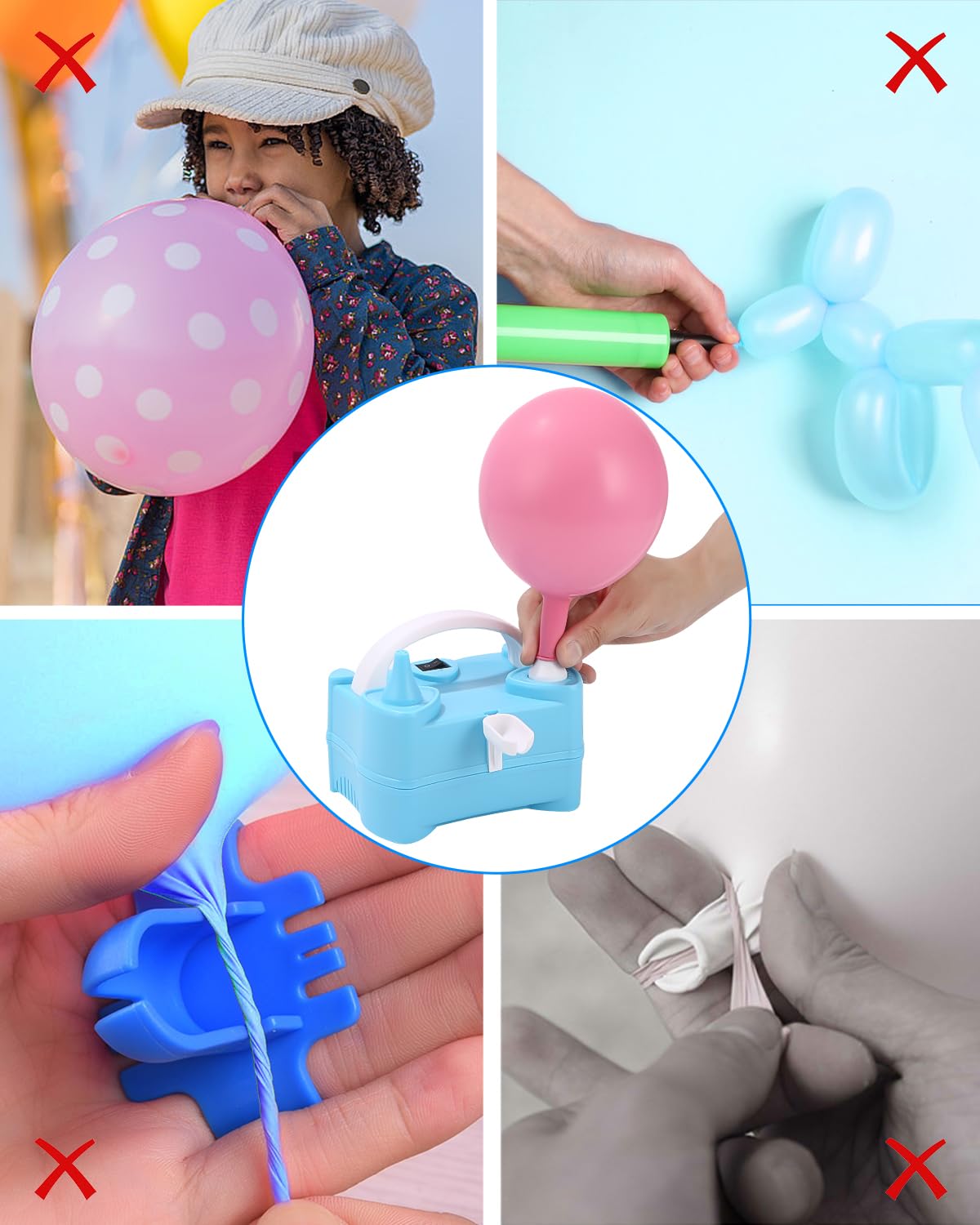 Gonfia Palloncini Elettrico,Pompa Per Palloncini,Pompa Elettrica per Palloncini, Gonfiatore Palloncini Elettrico per Palloncini 220V 400W, per Compleanni e Matrimoni, Feste