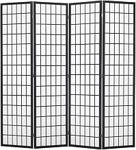 FDW Room Divider 4 Panel Oriental Shoji Screen 6Ft Folding Privacy Divider Wall Divider Portable Freestanding Partition Screen Japanese-Inspired Wood Divider,White