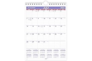 AT-A-GLANCE Small Wall Calendar 2024 8x11 | Academic Wall Calendar | Monthly...