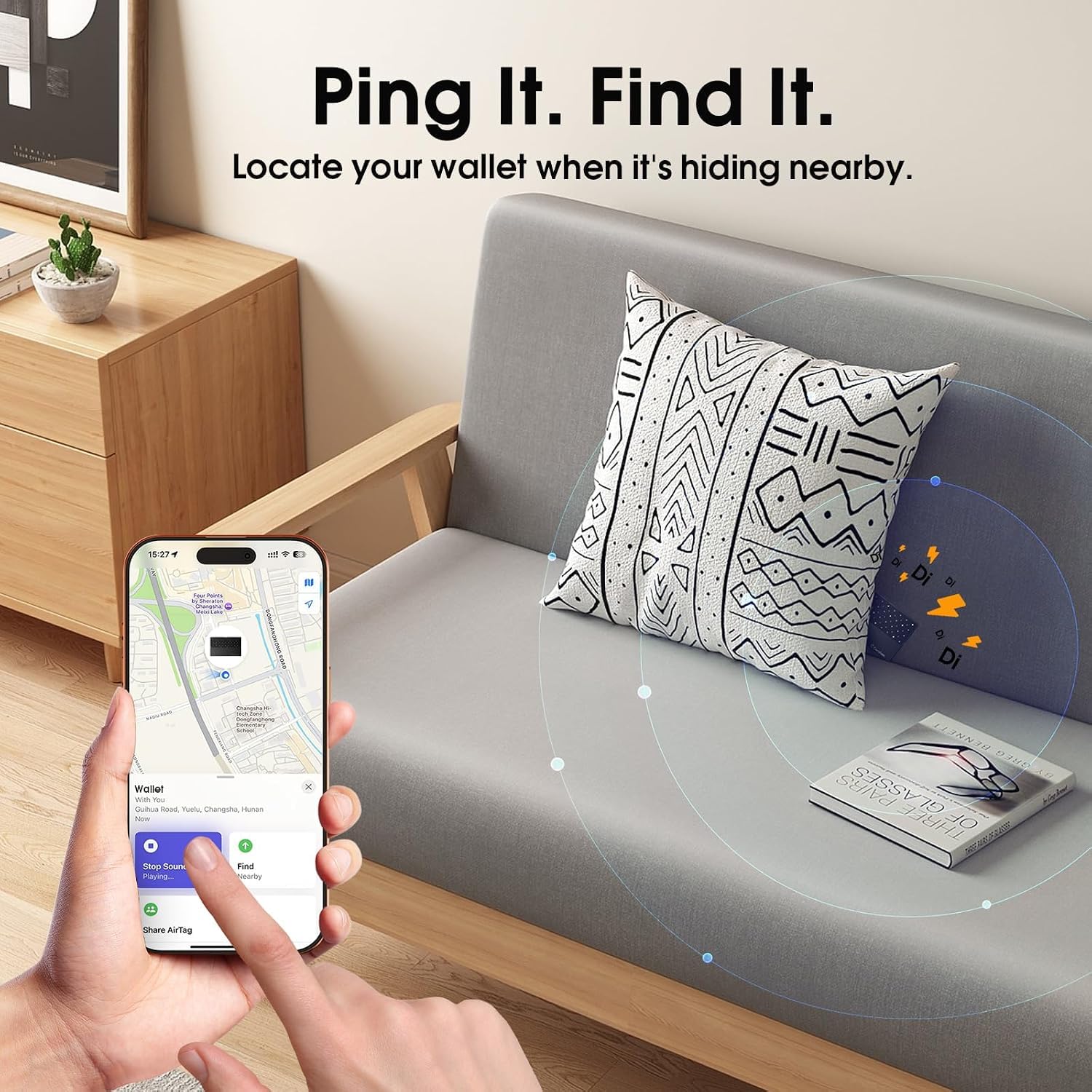 Apple AirTag Card [Certifié Apple MFi] Carte de suivi de portefeuille pour Apple Find My, batterie de 5 à 10 ans, étanchéité IP68 pour portefeuille, sac, bagages (lot de 4)