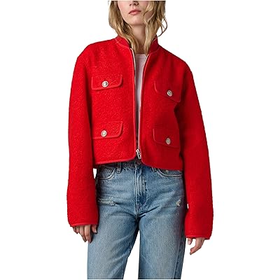 Blank NYC Flying Private Faux Wool Jacket red