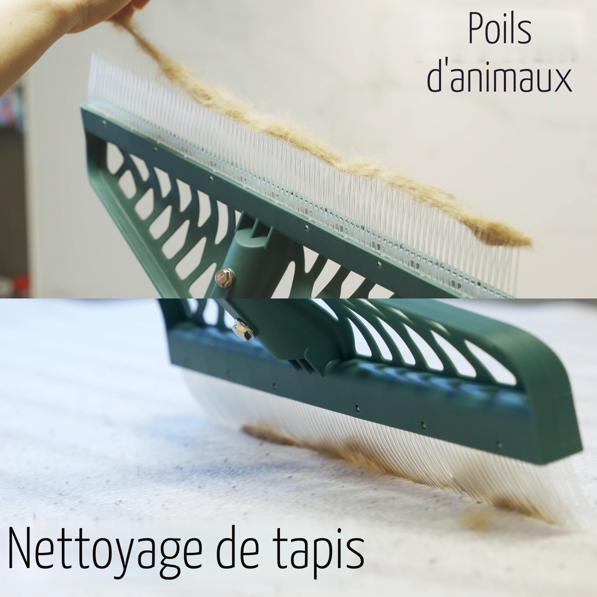 YEELOR Râteau à Gazon Artificiel avec poignée en Acier réglable de 81,3 à 155,3 cm, râteau à Gazon Artificiel Durable, Brosse à Gazon pour Nettoyer Les Poils d'animaux, Les Grandes Feuilles mortes et