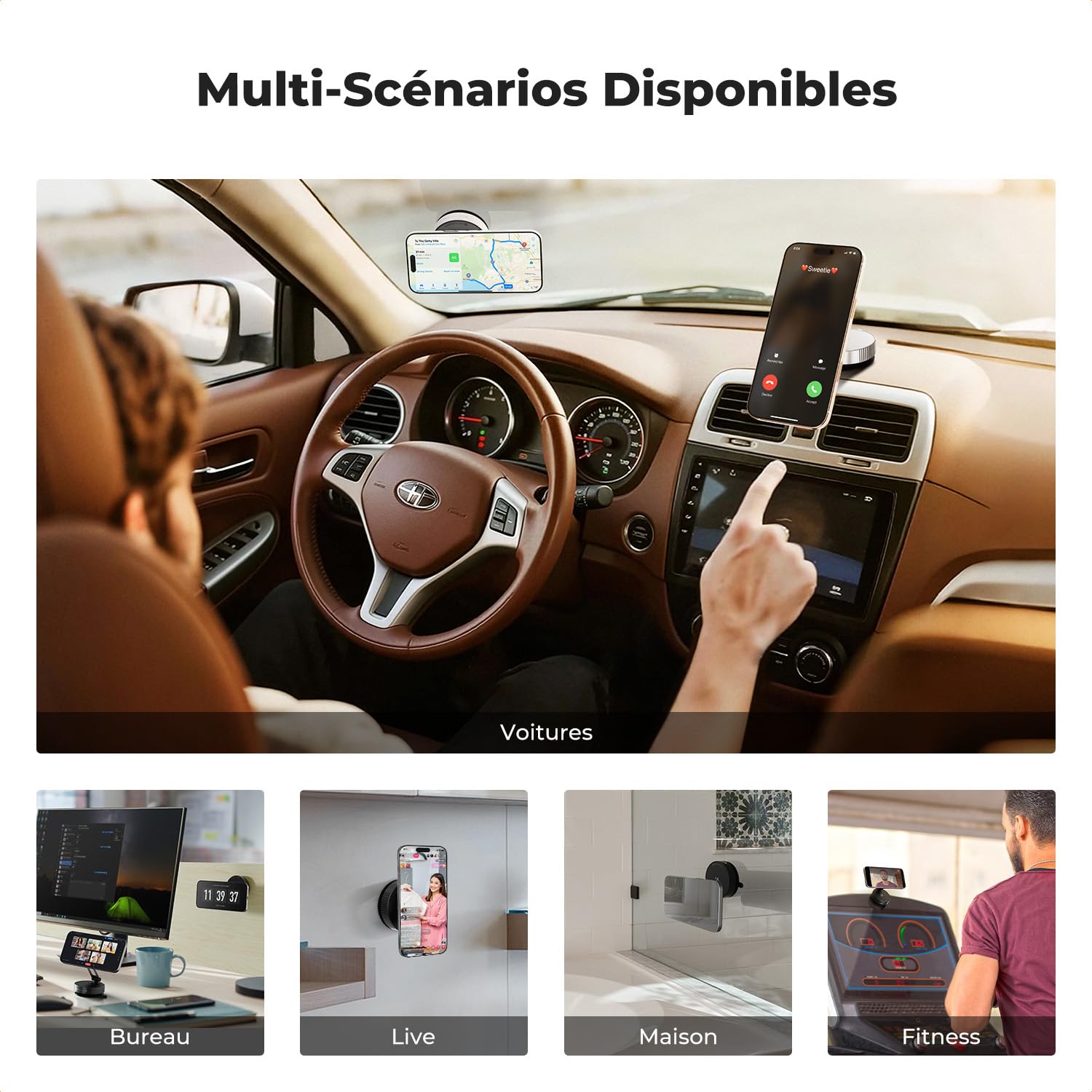 K&F Concept Trépied Magnétique pour Téléphone Portable + Support Téléphone Voiture Magnétique
