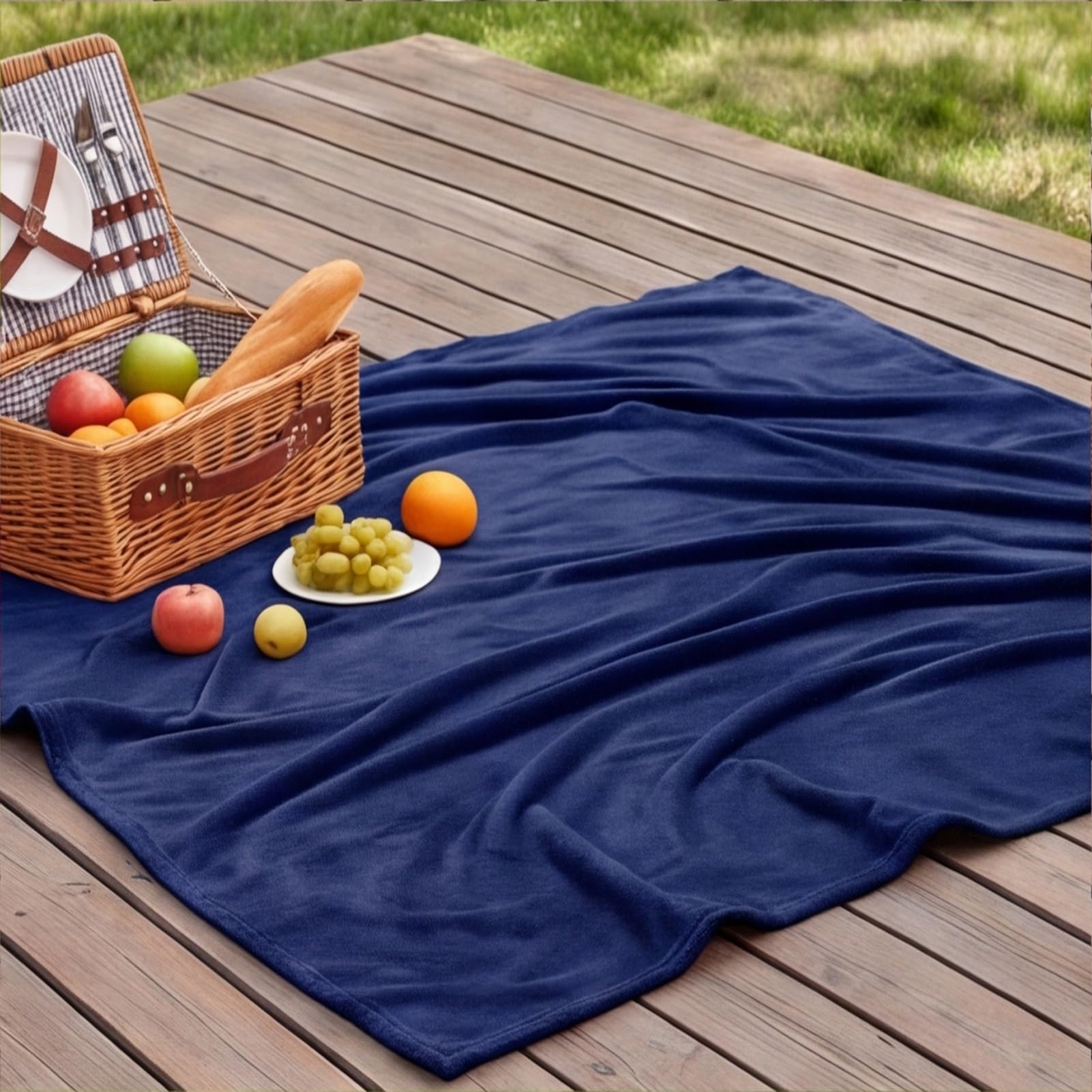 Flanell Decke 170 x 400 cm Weich/Warm/Leicht Decke Sofa Kuscheldecke Geeignet für Alle Jahreszeiten für Sofa Schlafzimmer, Dunkelblau