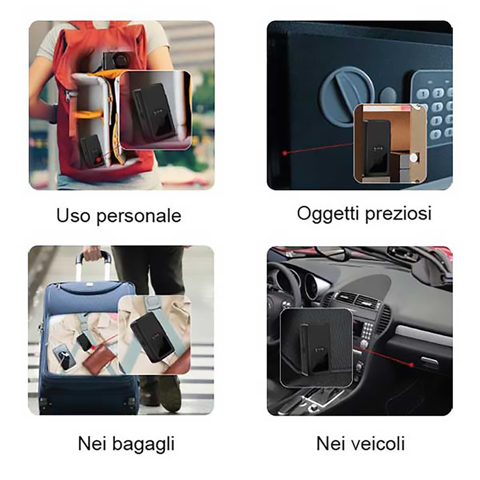 Localizzatore GPS 4G LTE - 2G uso personale/auto, con tracciamento in real-time, ascolto ambientale, Geofence, protezione IP65, Batteria 1500 mA, con App gratuita. 8100-FR865 Istruzioni in Italiano