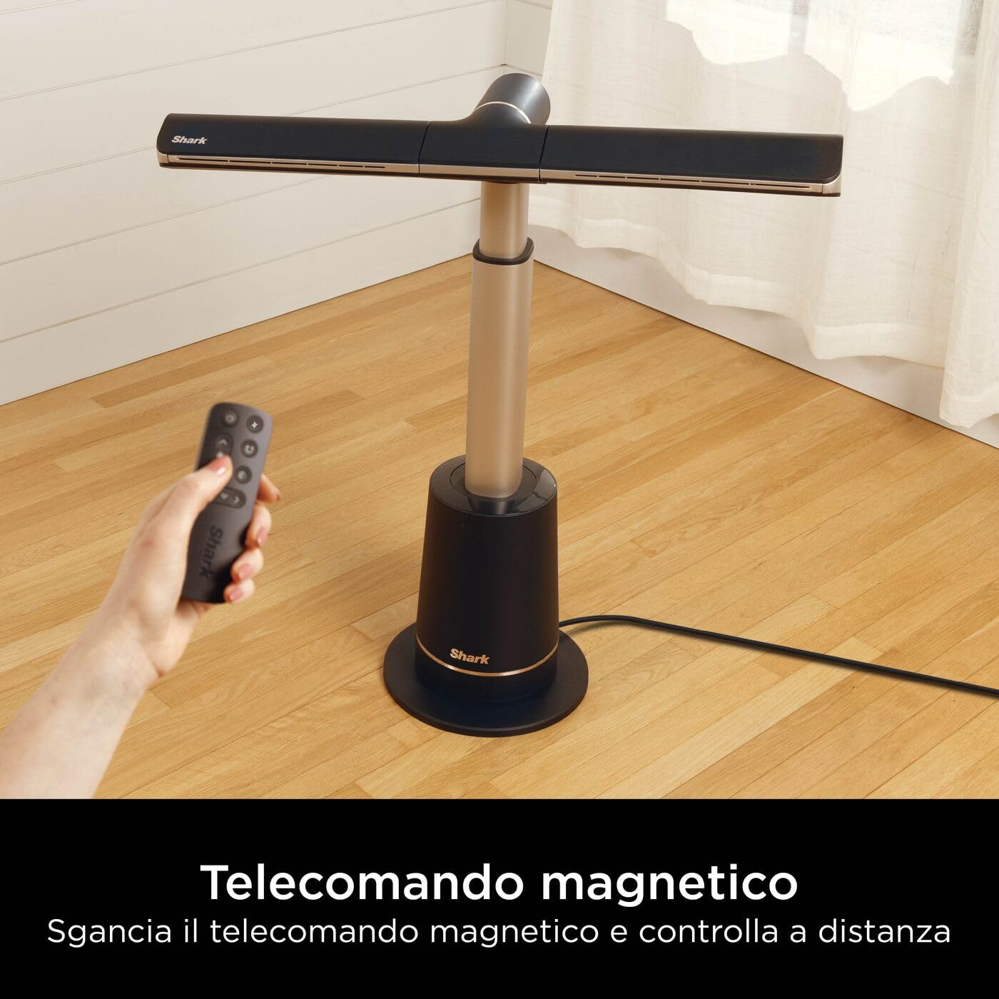 Shark TurboBlade Ventilateur colonne sans pale, Rafraîchissement multidirectionnel à haute vitesse jusqu’à 20 mètres, Discret, 10 vitesses, 180°, Facile à nettoyer, Ventilateur Carbone TF200SEU