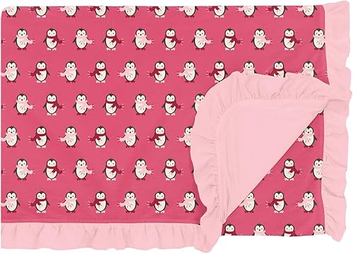 Miniatura 6 de KicKee Pants Manta estampada con volantes, fácil transición de cuna a cama, mantas suaves y sedosas para bebés y niños (2022 Iceberg Menorahsaurus -