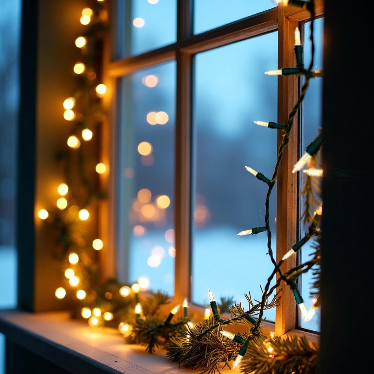 50 16フィート LED クリスマスストリングライト 屋外 電池式ライト 屋内外のホリデーやツリーの装飾用 吊り下げ式照明装飾 U