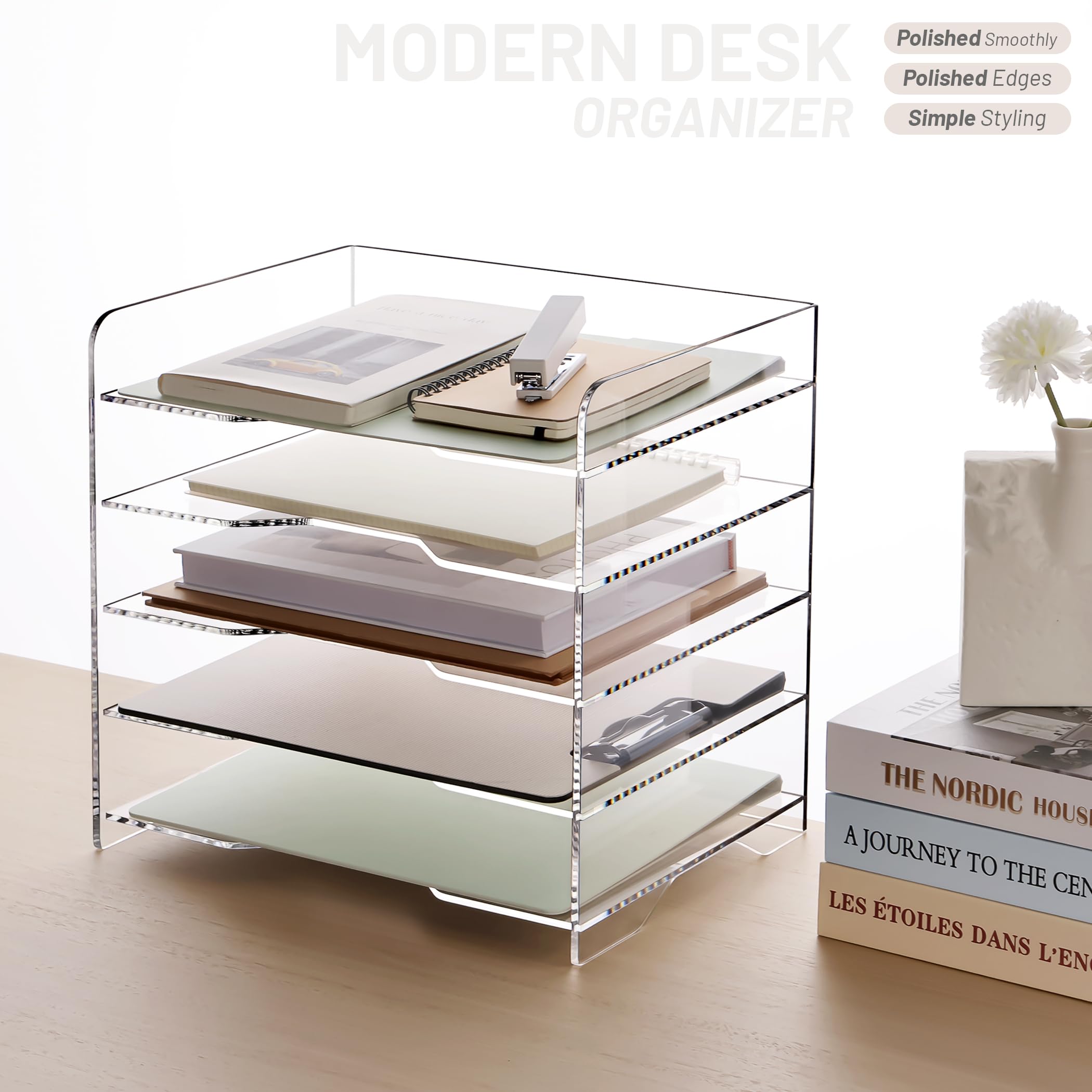 Pupitre De Table - Porte Document Mural Bureau, 10 Pages Mural Pour Documents A4, PVC Et Métal, Classeur Organisateur De Documents De Bureau, Poche