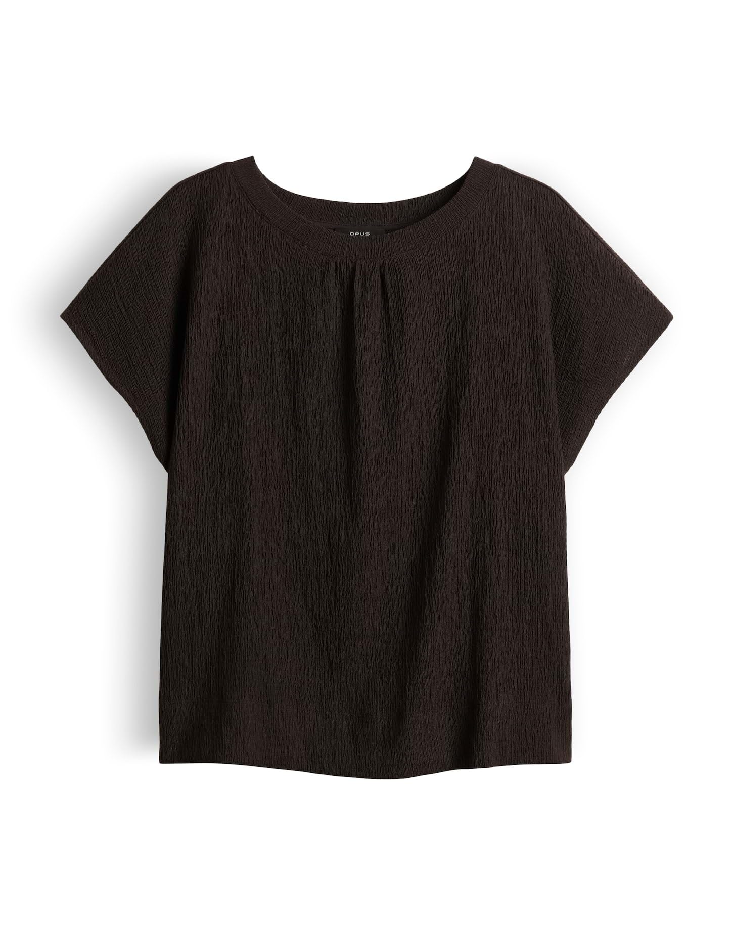 OPUS Damen Kurzarmshirt | Jerseyshirt mit Crinkle Effekt Regular Fit