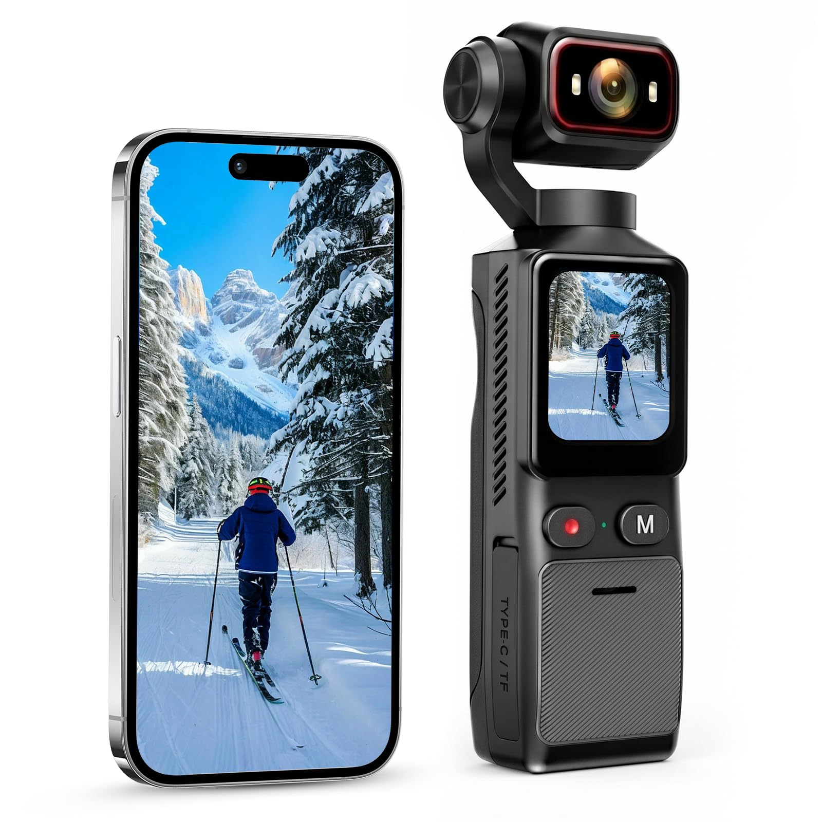 4K Auflösung Taschen Bodycam, POV Kamera Vlogging Camera Körpercam 180° Drehbares Objektiv, HD-Touchscreen, 5 Stunden Aufnahmezeit Tragbare Videokamera für Sport, Radfahren, Camping und Vlogs