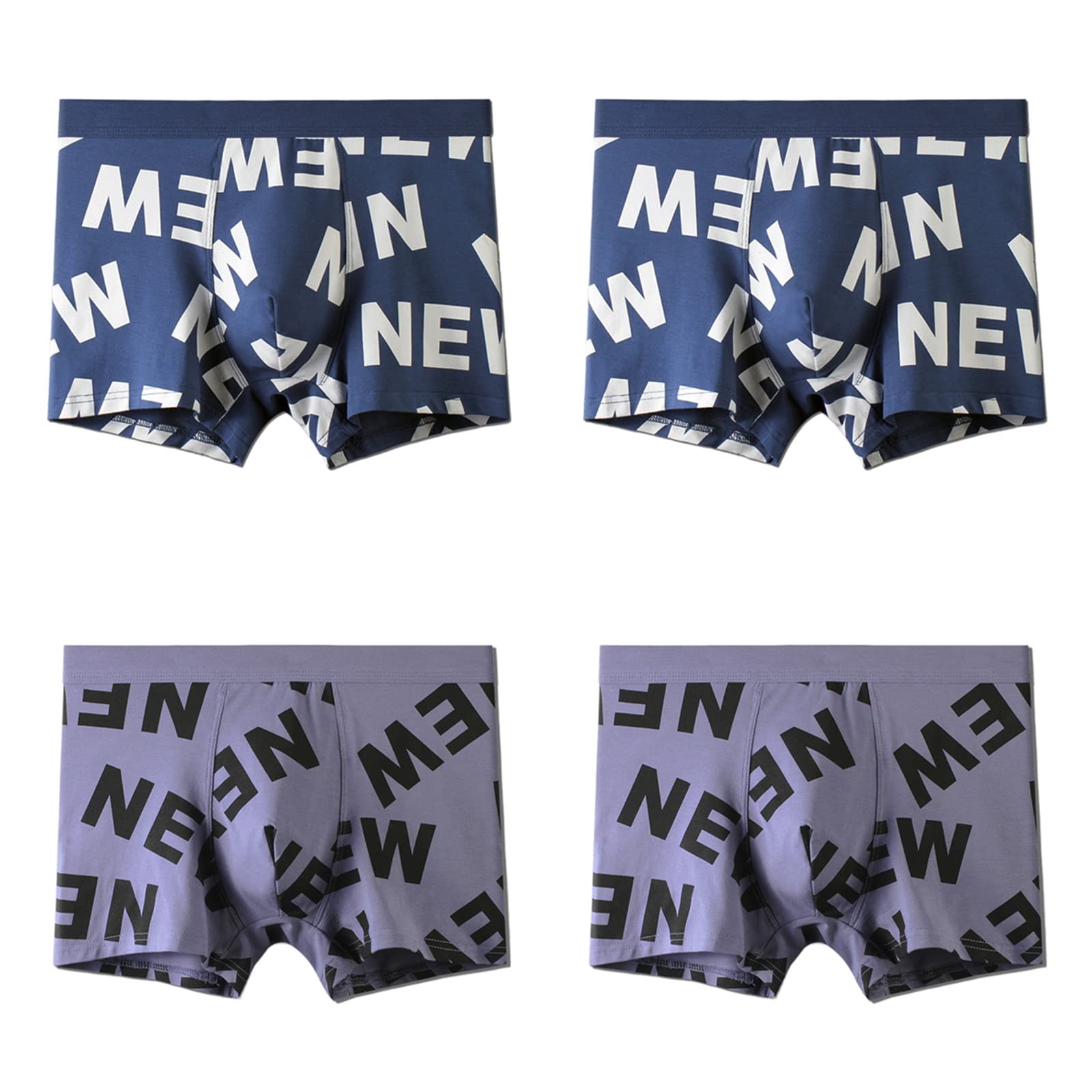 Boxershorts Männer in großen Größen Herrenmodal-Drucken Boxer-Slips 1 Pack 4 Pack L-3Xl 50-90Kg-4-Pack Set 10,L
