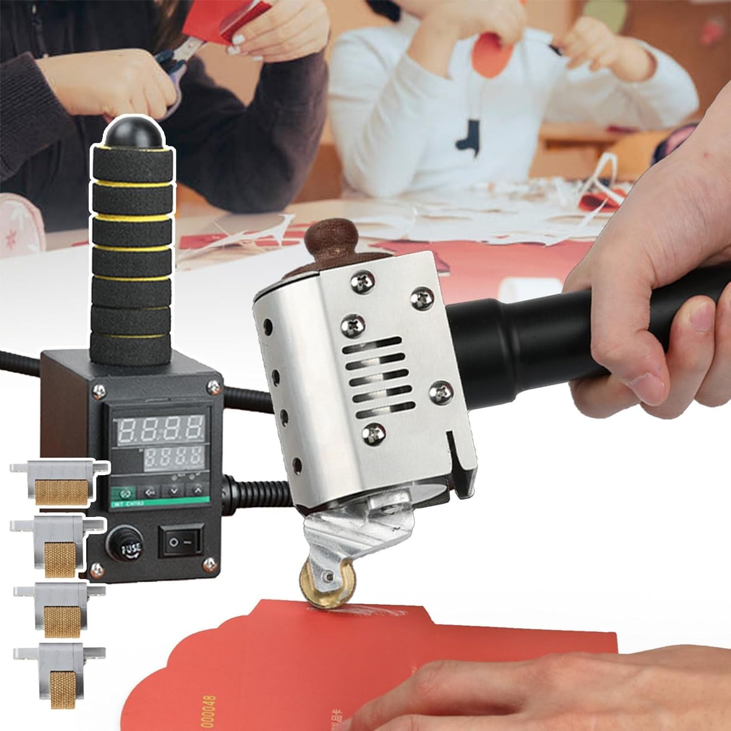 SICWEDIM Portable Hot Melt Glue Roller Machine,150w adhesives Glue Dispenser for Packaging/DIY Crafts,with 4 Sized Glue Rollers,Adjustable Temperature (150ml)