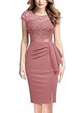 Women&apos;s Elegant Cap Sleeve Sequin Lace Cocktail Dress