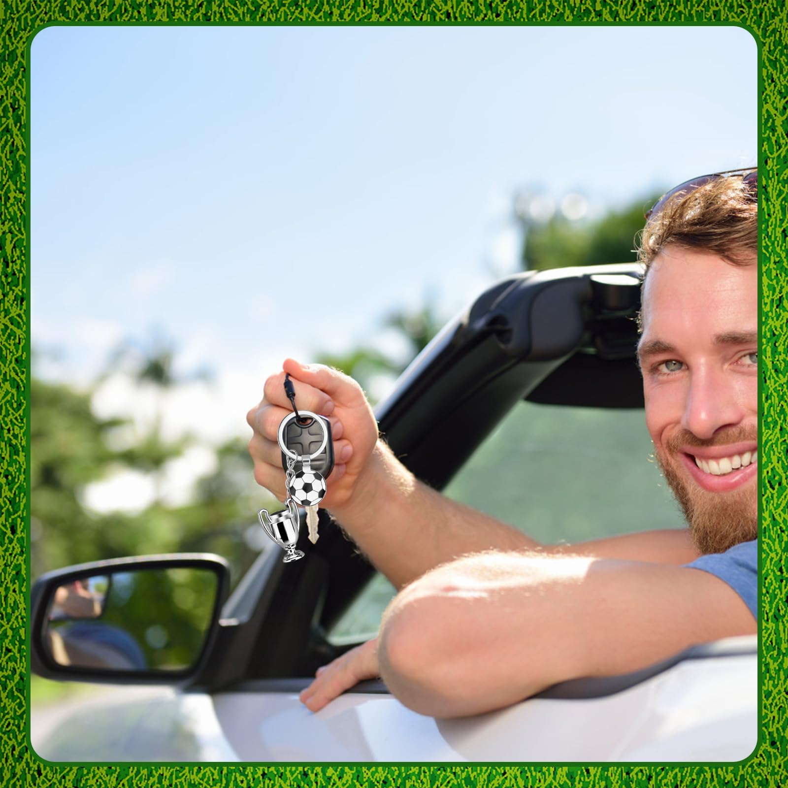 Mini llavero de balón deportivo - Llavero de balón de fútbol de aleación de zinc premium con 2026 accesorios deportivos, llavero versátil para coche, bolso, etiqueta de equipaje, regalo de recuerdo - 5